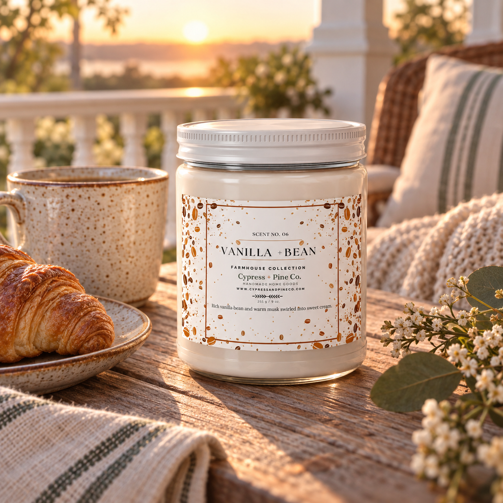 Vanilla + Bean Soy Candle – Farmhouse Collection (9 oz)