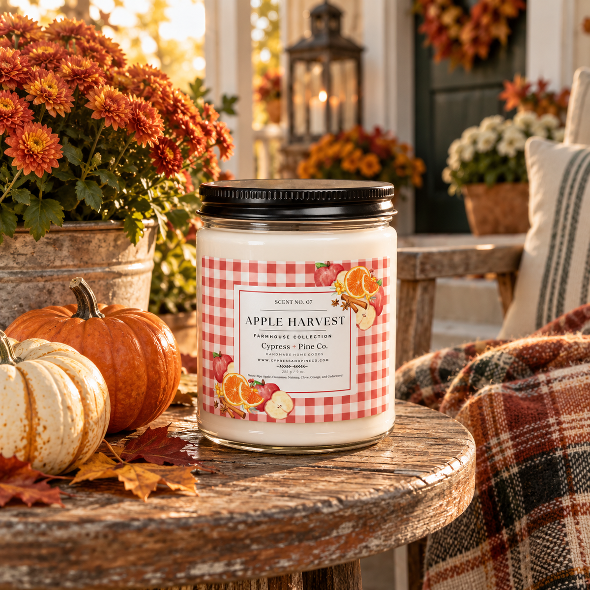 Apple Harvest Soy Candle – Farmhouse Collection (9 oz)
