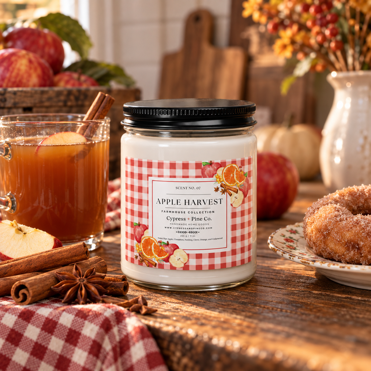 Apple Harvest Soy Candle – Farmhouse Collection (9 oz)