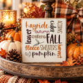 Fall Favorites Wood Block Sign – Farmhouse Tiered Tray Autumn Decor (5x5 in)