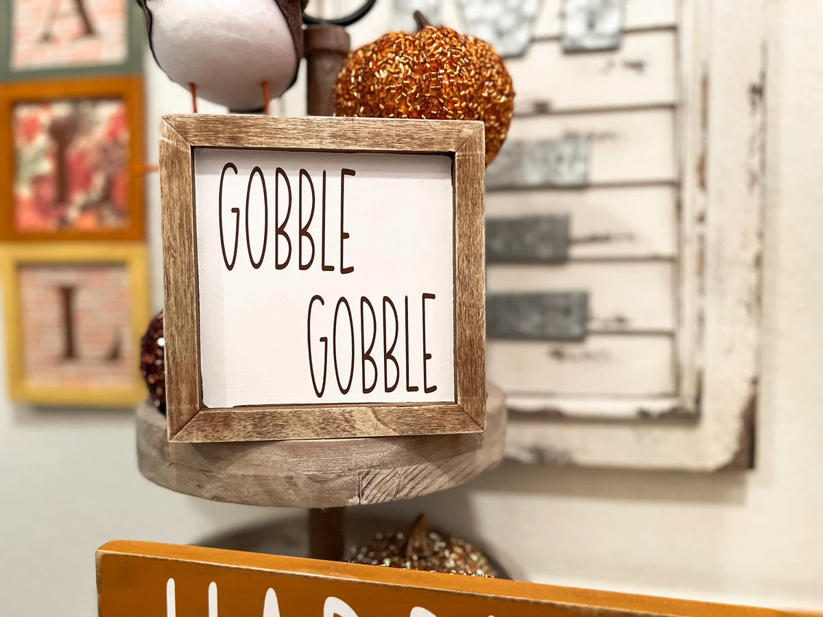 Happy Thanksgiving Farmhouse Wood Sign - Rustic Fall Decor (25")