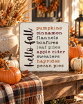 Farmhouse Fall Tiered Tray Sign – Hello Fall Favorites (5x5 in)
