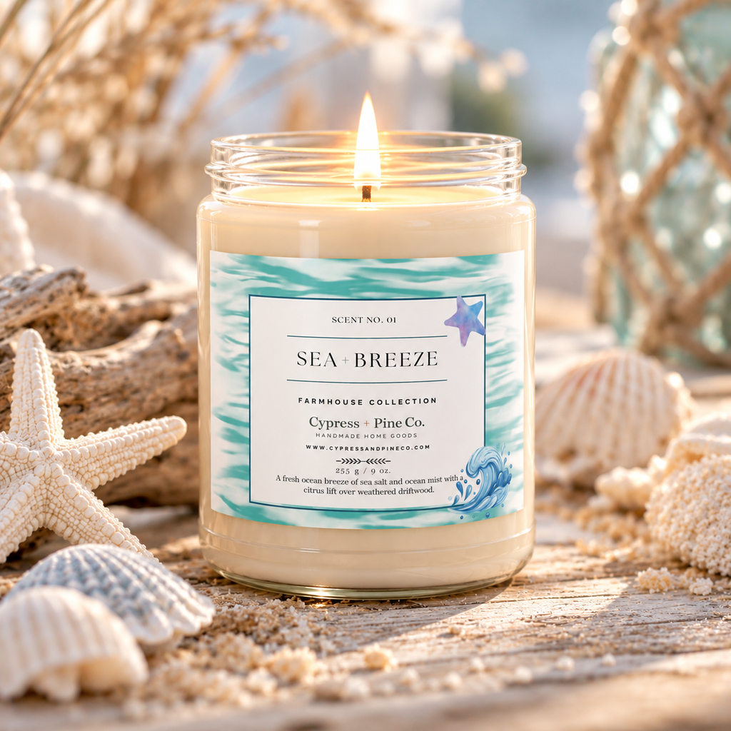 Sea + Breeze Soy Candle – Farmhouse Collection (9 oz)