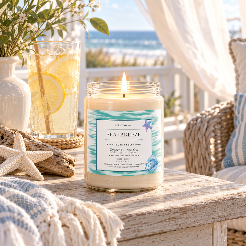 Sea + Breeze Soy Candle – Farmhouse Collection (9 oz)
