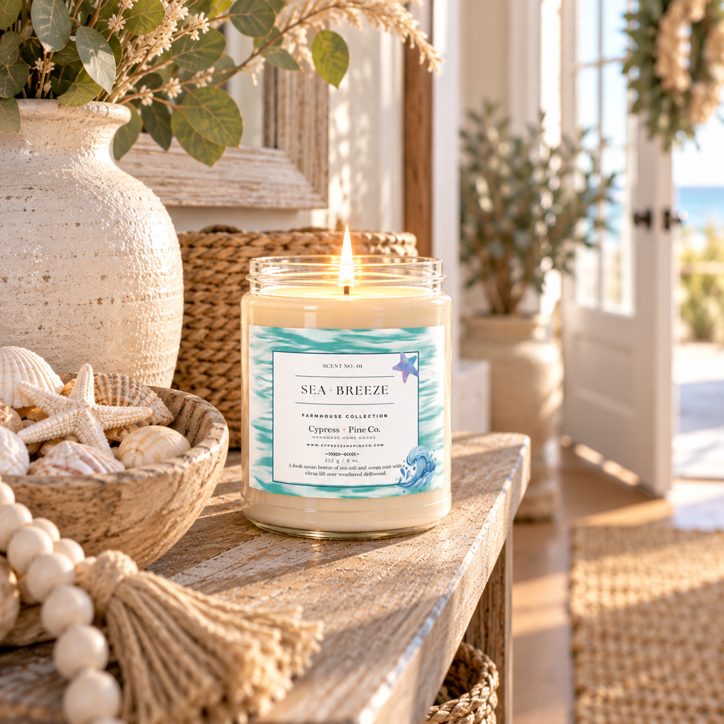 Sea + Breeze Soy Candle – Farmhouse Collection (9 oz)