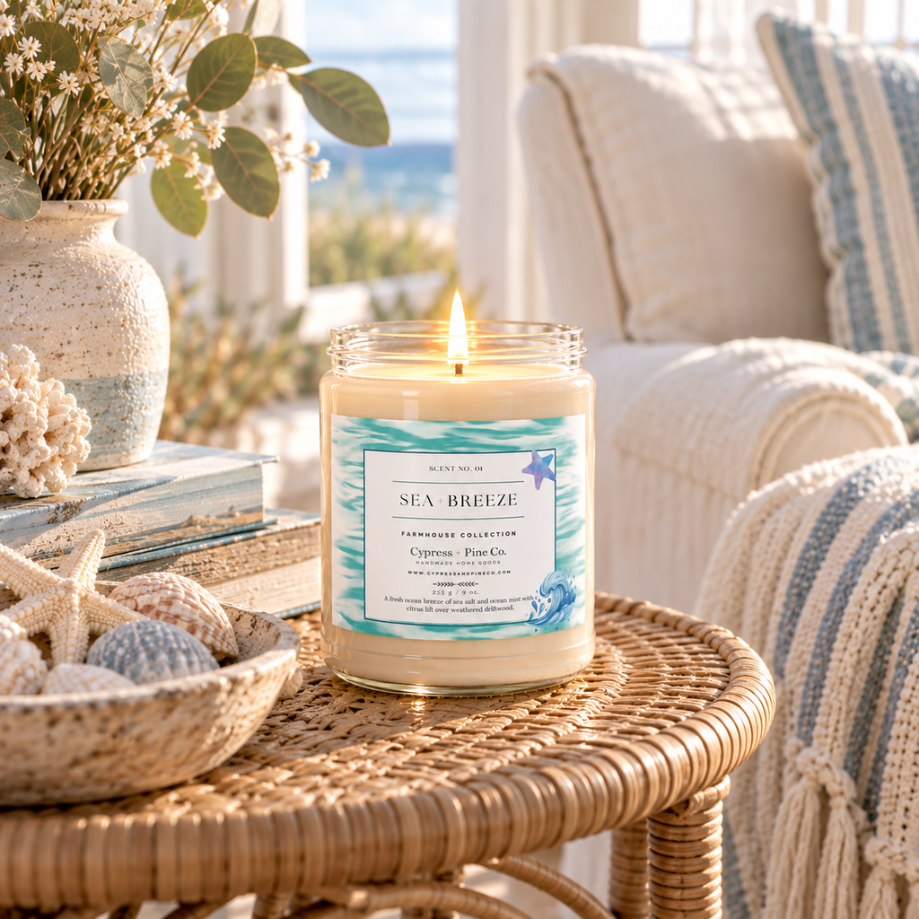 Sea + Breeze Soy Candle – Farmhouse Collection (9 oz)
