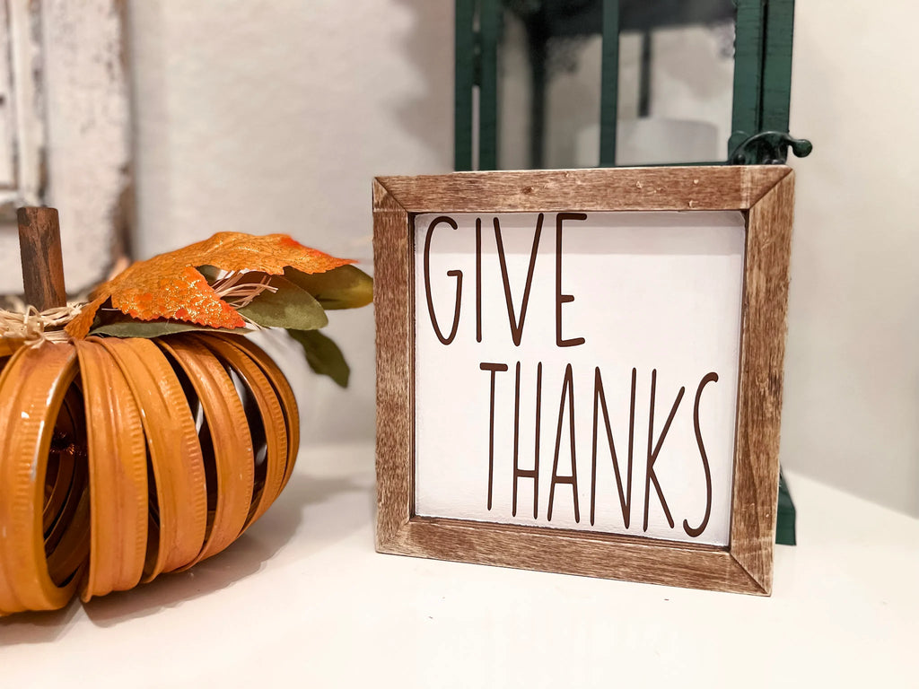Happy Thanksgiving Farmhouse Wood Sign - Rustic Fall Decor (25")