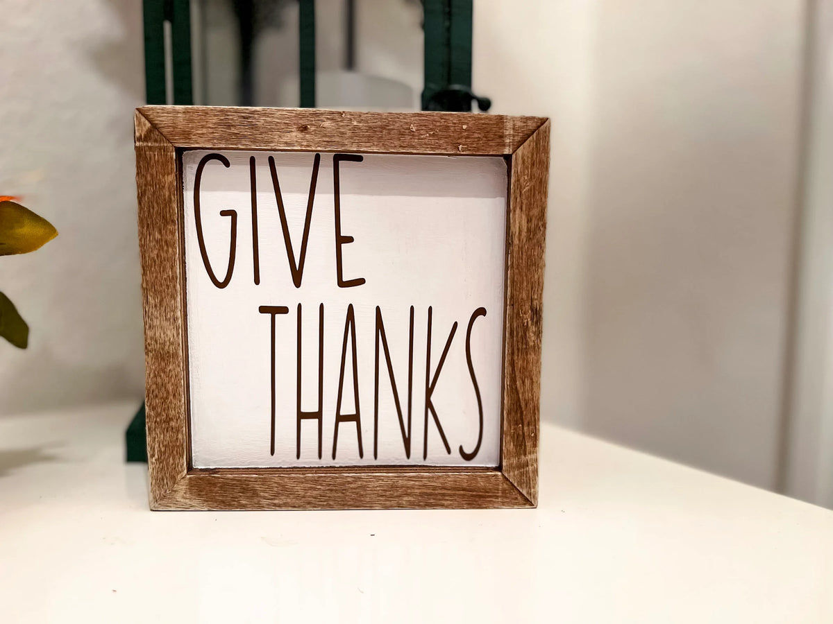 Happy Thanksgiving Farmhouse Wood Sign - Rustic Fall Decor (25")