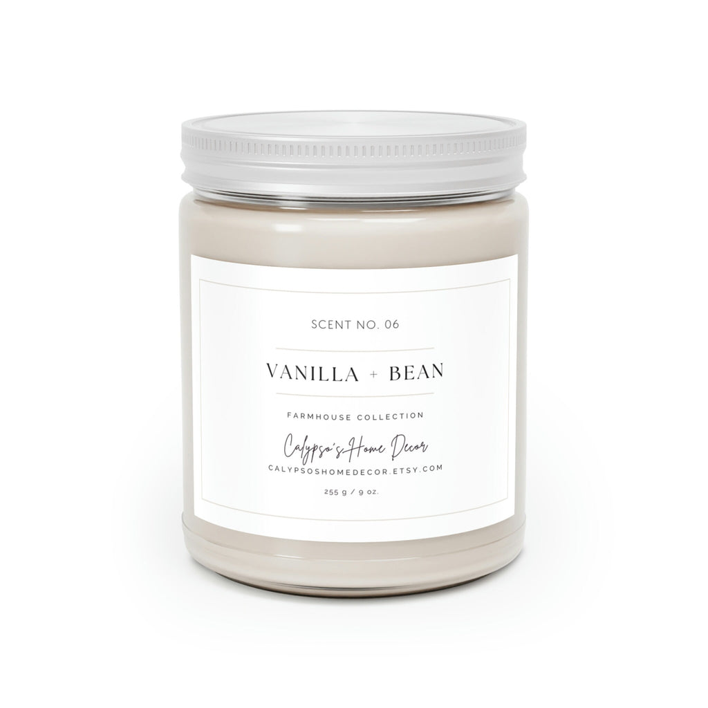Hands holding open Vanilla Bean candle showing white soy wax and cotton wick