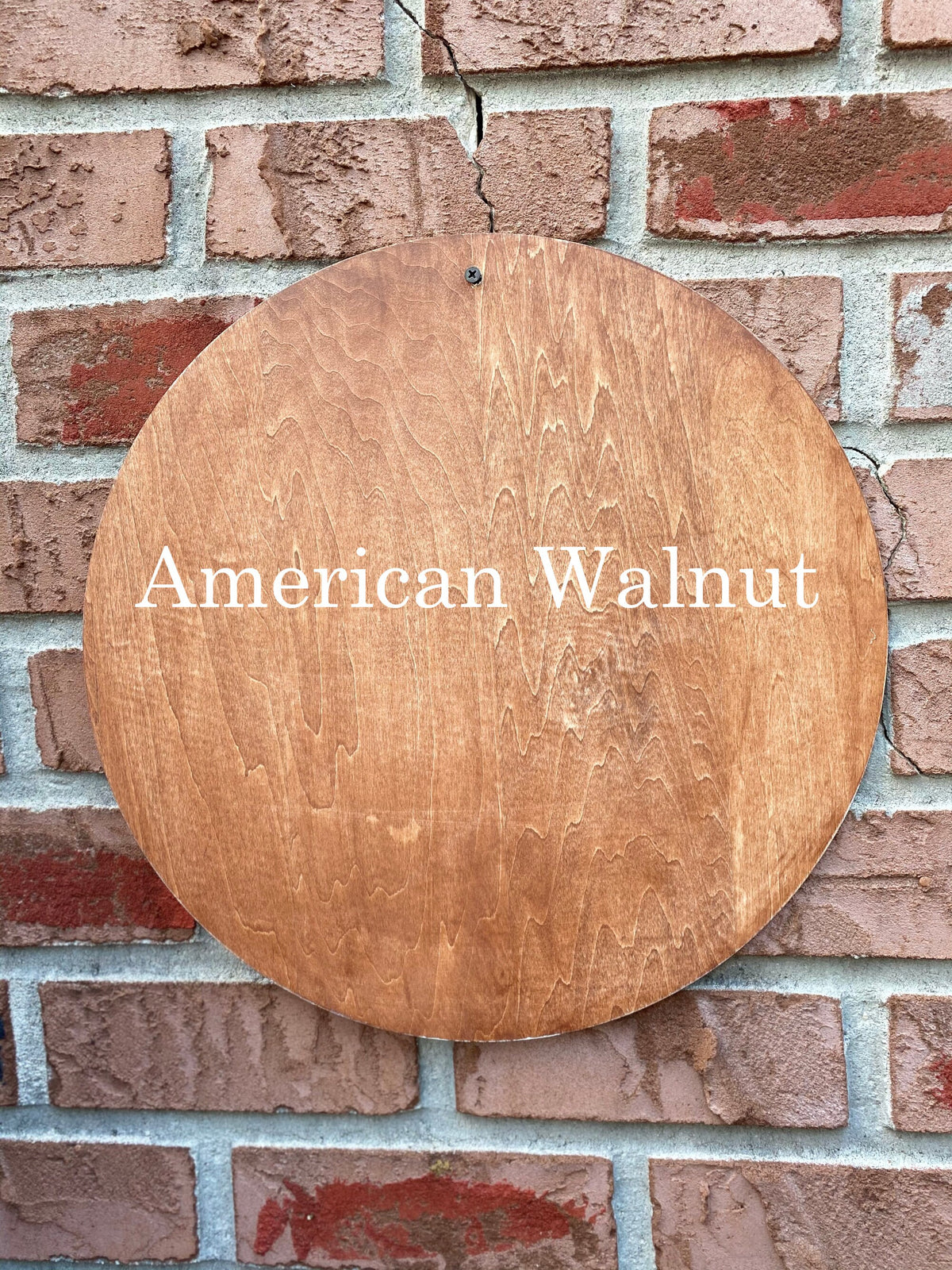 American Walnut stain color swatch round wood sample
